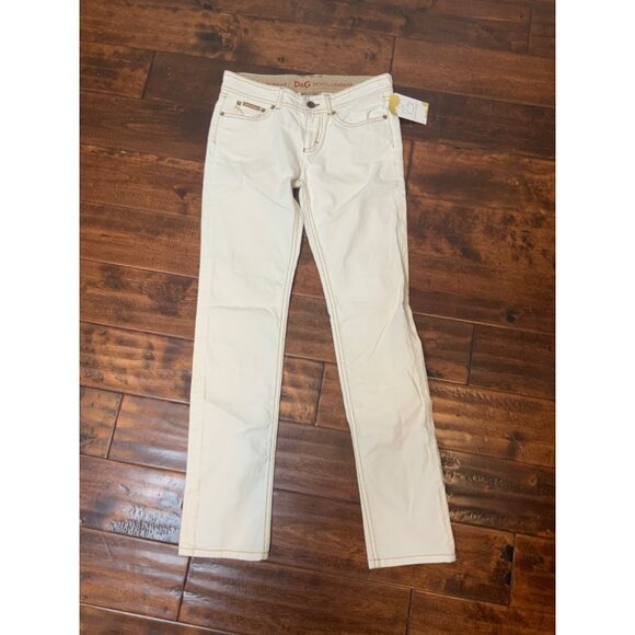 Dolce & Gabbana White Cute Low Tight Denim Jeans,  Size 26 - Picture 1 of 6